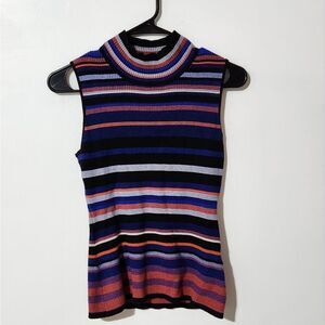 ECI Multicolor Striped Sleeveless Sweater